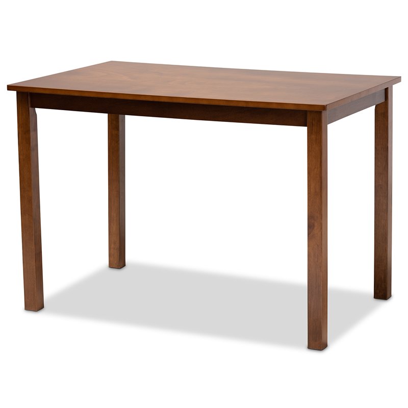 Baxton Studio Grey Fabric Upholstered and Brown Finished Wood 5-Piece Dining Set