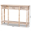 Baxton Studio Rustic Whitewashed Brown Finished Wood 3-Drawer Console Table