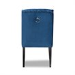 Baxton Studio Blue Upholstered and Brown Finished Wood Wingback Dining Chair