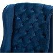 Baxton Studio Blue Upholstered and Brown Finished Wood Wingback Dining Chair