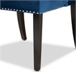 Baxton Studio Blue Upholstered and Brown Finished Wood Wingback Dining Chair