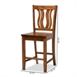 Baxton Studio Walnut Brown Finished Wood 2-Piece Counter Stool Set