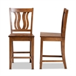 Baxton Studio Walnut Brown Finished Wood 2-Piece Counter Stool Set