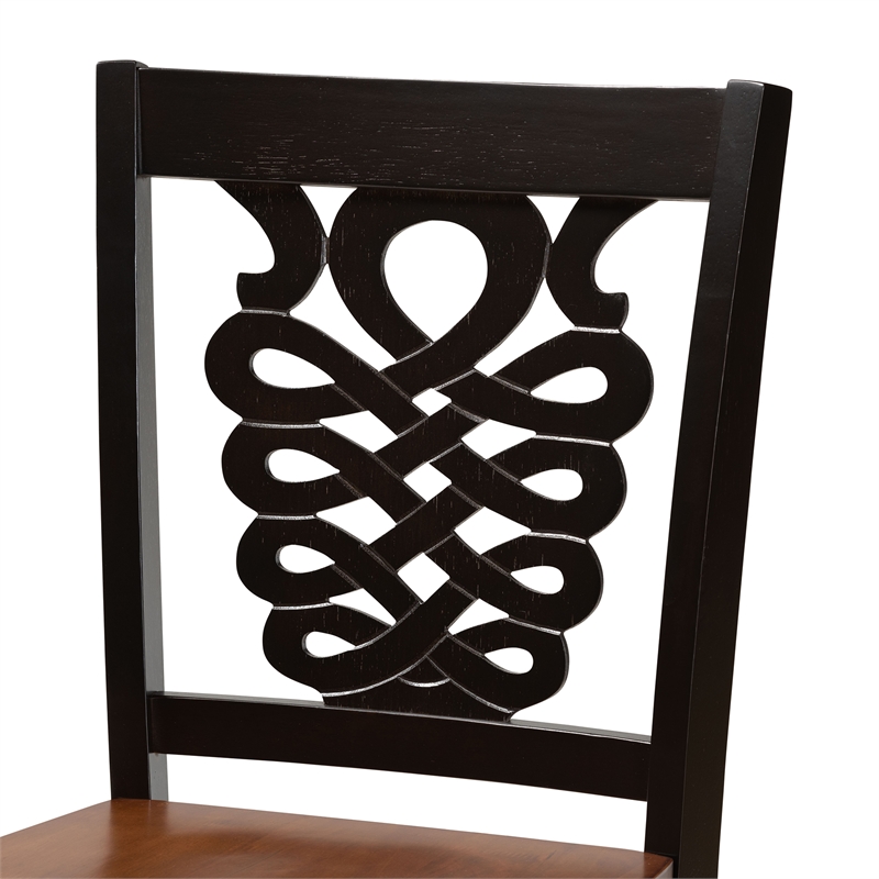 Baxton Studio Two-Tone Brown Finished Wood 2-Piece Counter Stool Set