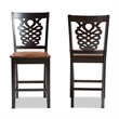 Baxton Studio Two-Tone Brown Finished Wood 2-Piece Counter Stool Set