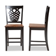 Baxton Studio Two-Tone Brown Finished Wood 2-Piece Counter Stool Set
