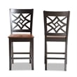 Baxton Studio Two-Tone Brown Finished Wood 2-Piece Counter Stool Set
