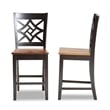 Baxton Studio Two-Tone Brown Finished Wood 2-Piece Counter Stool Set