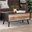Baxton Studio Two-Tone Black and Brown Finished Wood Table with Storage