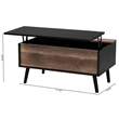 Baxton Studio Two-Tone Black and Brown Finished Wood Table with Storage
