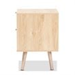 Baxton Studio Baird Light Oak Brown Wood and Rattan 2-Drawer End Table