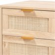 Baxton Studio Baird Light Oak Brown Wood and Rattan 2-Drawer End Table