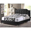Baxton Studio Carlotta Queen Faux Leather Tufted Platform Bed in Black