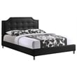 Baxton Studio Carlotta Queen Faux Leather Tufted Platform Bed in Black