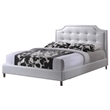 Baxton Studio Carlotta Tufted Faux Leather King Platform Bed in White