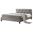 Baxton Studio Annette Full Platform Bed with Fabric Upholstered Headboard-Gray