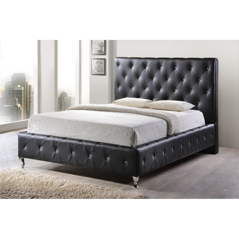 Baxton Studio Stella Tufted Faux Leather King Platform Bed in White