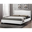 Baxton Studio Battersby Faux Leather Queen Platform Bed in White