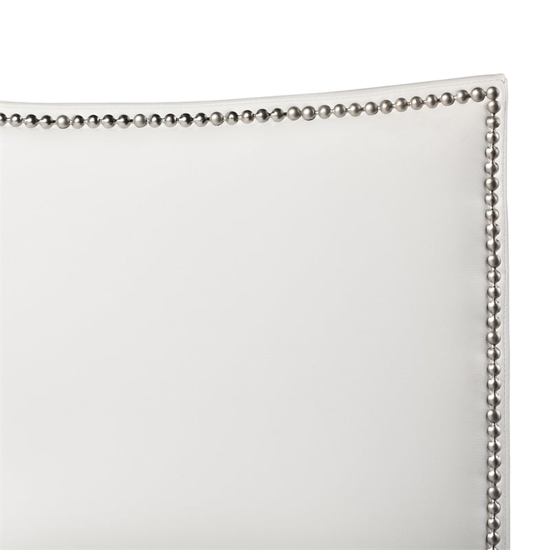 Baxton Studio Battersby Faux Leather Queen Platform Bed in White