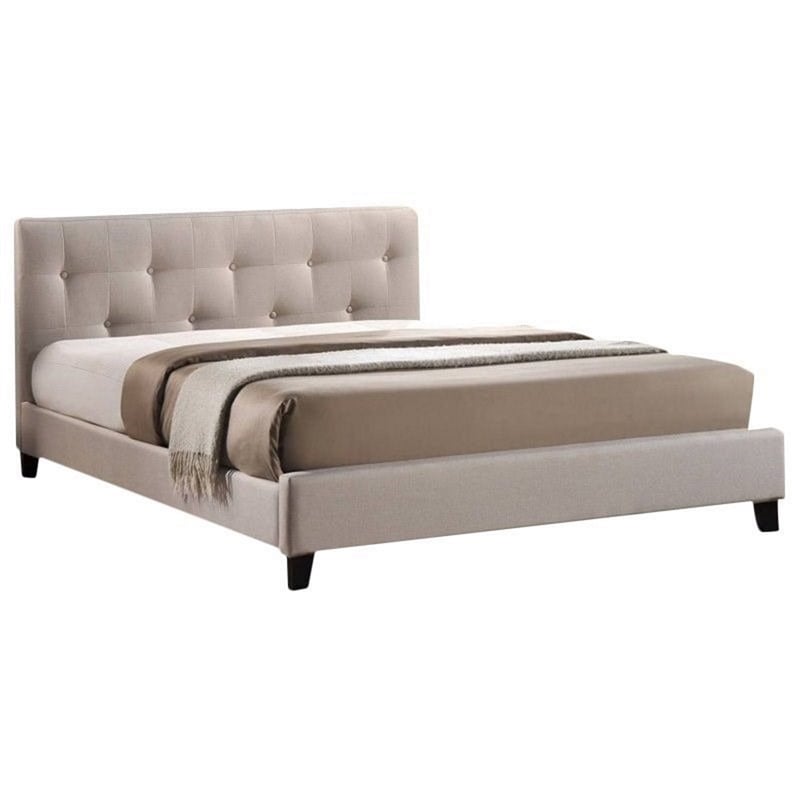 Baxton Studio Annette Fabric Upholstered Full Platform Bed - Light ...