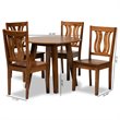 Baxton Studio Anesa Transitional Walnut Brown Finished Wood 5-Piece Dining Set