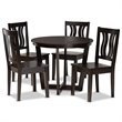 Baxton Studio Elodia Transitional Dark Brown Finished Wood 5-Piece Dining Set