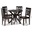 Baxton Studio Liese Transitional Dark Brown Finished Wood 5-Piece Dining Set