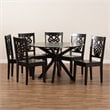 Baxton Studio Liese Transitional Dark Brown Finished Wood 7-Piece Dining Set