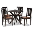 Baxton Studio Mare Brown and Walnut Brown Finished Wood 5-Piece Dining Set