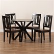 Baxton Studio Mare Brown and Walnut Brown Finished Wood 5-Piece Dining Set