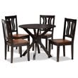 Baxton Studio Mare Brown and Walnut Brown Finished Wood 5-Piece Dining Set