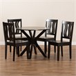 Baxton Studio Mare Transitional Dark Brown Finished Wood 5-Piece Dining Set