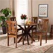 Baxton Studio Mare Transitional Walnut Brown Finished Wood 5-Piece Dining Set