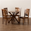 Baxton Studio Mare Transitional Walnut Brown Finished Wood 5-Piece Dining Set
