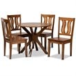 Baxton Studio Mare Transitional Walnut Brown Finished Wood 5-Piece Dining Set