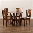 Baxton Studio Noelia Transitional Walnut Brown Finished Wood 5-Piece Dining Set