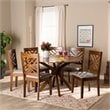 Baxton Studio Grey and Walnut Brown Finished Wood 7-Piece Dining Set