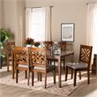 Baxton Studio Grey and Walnut Brown Finished Wood 7-Piece Dining Set