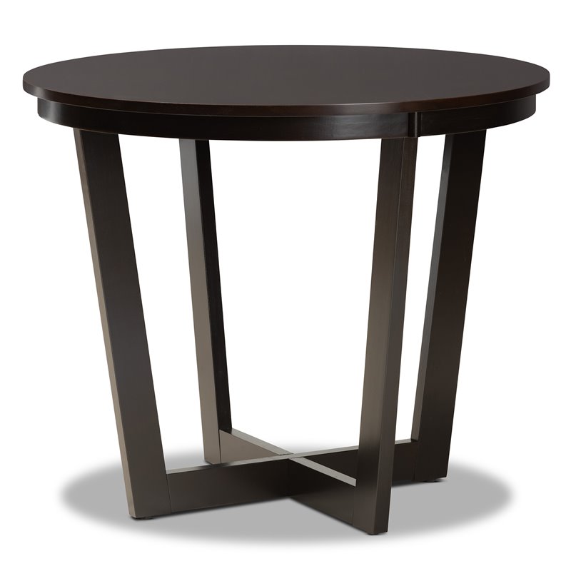 Baxton Studio Salida Transitional Dark Brown Finished Wood 5-Piece Dining Set