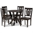 Baxton Studio Valda Transitional Dark Brown Finished Wood 5-Piece Dining Set