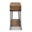 Baxton studio Brown Wood and Black Finished Metal 3-Drawer Console Table