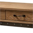 Baxton studio Brown Wood and Black Finished Metal 3-Drawer Console Table