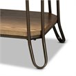 Baxton studio Brown Wood and Black Finished Metal 3-Drawer Console Table