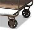 Baxton Studio Brown Finished Wood and Black Finished Metal 2-Drawer Kitchen Cart