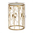 Baxton Studio Glam Brushed Gold Finished Metal and Glass Leaf Accent End Table