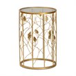 Baxton Studio Glam Brushed Gold Finished Metal and Glass Leaf Accent End Table