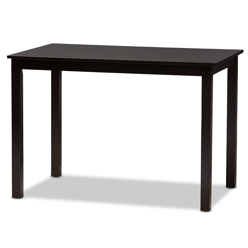 Baxton Studio Luisa Transitional Dark Brown Finished Wood 5-Piece Dining Set