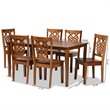 Baxton Studio Luisa  Walnut Brown Finished Wood 7-Piece Dining Set