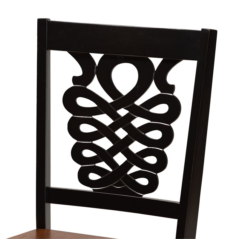 Baxton Studio Liese Two-Tone Brown Finished Wood 7-Piece Dining Set