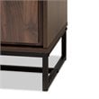 Baxton Studio Neil Brown Finished Wood and Black Finished Metal Storage Cabinet